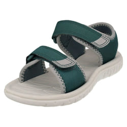 ) Childrens Boys Girls Clarks Light Weight Sandals Surfing Tide - F Fit - UK 8.5 Child, Teal (Green