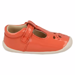) Girls Clarks Cut Out Detailed Pre-Walking Shoes Roamer Star - G Fit - UK 2 Infant, Coral (Orange