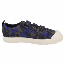 Childrens Boys Girls Clarks Hook And Loop Canvas Shoes City Flare Lo K - F Fit - Navy, UK 1.5