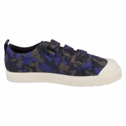 Childrens Boys Girls Clarks Hook And Loop Canvas Shoes City Flare Lo K - F Fit - Navy, UK 12 Child