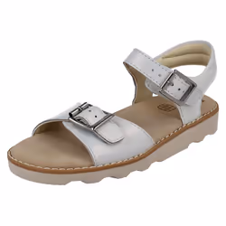Girls Clarks Casual Summer Sandals Crown Bloom K - F Fit - UK 10.5 Child, White