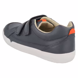 ) Boys Clarks Casual Hook And Loop Fastening Shoes Emery Walk K - F Fit - UK 11.5 Child, Navy (Blue