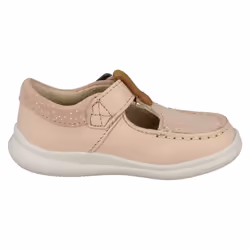 Girls Clarks Polka Dot Detailed T-Bar Shoes Cloud Rosa T - F Fit - UK 8.5 Child, Pink