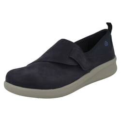 Ladies Clarks Casual Lace Up Shoes Sillian 2.0 Pace - D Fit - Navy, UK 6.5