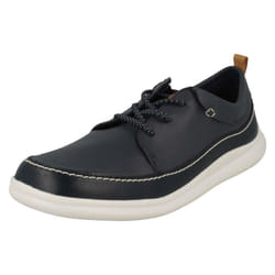 ) Boys Clarks Elasticated Lace Detailed Shoes Cloud Blaze - G Fit - UK 12 Child, Navy (Blue