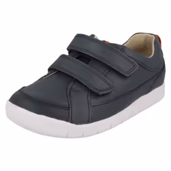 ) Boys Clarks Casual Hook & Loop Fastening Shoes Emery Walk T - F Fit - UK 4.5 Infant, Navy (Blue
