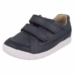 ) Boys Clarks Casual Hook & Loop Fastening Shoes Emery Walk T - F Fit - UK 5 Infant, Navy (Blue