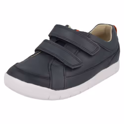 ) Boys Clarks Casual Hook & Loop Fastening Shoes Emery Walk T - F Fit - UK 9 Child, Navy (Blue