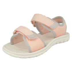 Childrens Boys Girls Clarks Light Weight Sandals Surfing Tide - F Fit - UK 6 Infant, Pink