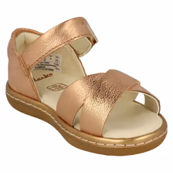 ) Girls Clarks Cross Detailed Sandals Skylark Pure T - F Fit - UK 5 Infant, Bronze (Gold