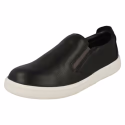 Boys Clarks Slip On Shoes Street Verve K - G Fit - UK 1.5 Child, Black