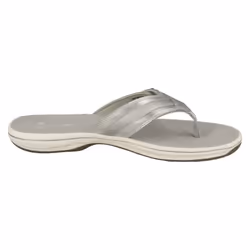 Ladies Clarks Toe Post Sandals Brinkley Sea - Silver, UK 7