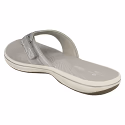 Ladies Clarks Toe Post Sandals Brinkley Sea - Silver, UK 8