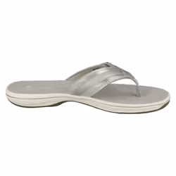 Ladies Clarks Toe Post Sandals Brinkley Sea - Silver, UK 8