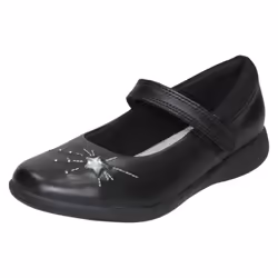 Girls Clarks Formal School Shoes Etch Spark - G Fit - Black, UK 11.5 Child