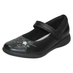 Girls Clarks Formal School Shoes Etch Spark - G Fit - Black, UK 11.5 Child