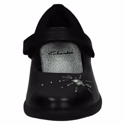 Girls Clarks Formal School Shoes Etch Spark - F Fit - Black, UK 8 Child