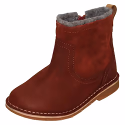Girls Clarks Zip Up Ankle Boots Comet Frost - F Fit - Red, UK 7.5 Infant