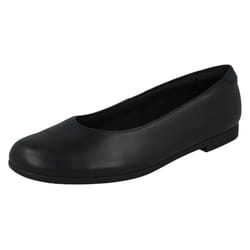 Girls Clarks School Shoes Scala Glide - G Fit - Black, UK 3 Child