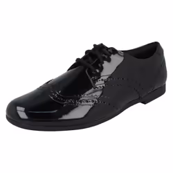 Girls Clarks School Shoes Scala Lace - G Fit - Black, UK 13 Child