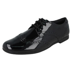 Girls Clarks School Shoes Scala Lace - G Fit - Black, UK 13.5 Child