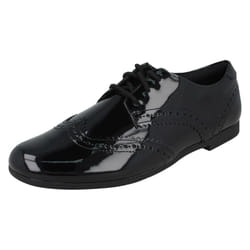 Girls Clarks School Shoes Scala Lace - H Fit - Black, UK 13.5 Child