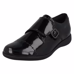 Girls Clarks Formal Shoes Etch Strap K - G Fit - Black, UK 10 Child