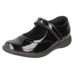 Girls Clarks Formal/School Shoes Etch Craft - F Fit - Black, UK 13 Child