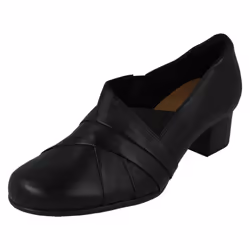 Ladies Unstructured by Clarks Ankle Boots Un Damson Mid - E Fit - Black, UK 3.5
