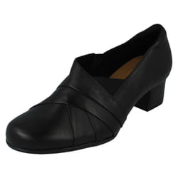 Ladies Unstructured by Clarks Ankle Boots Un Damson Mid - E Fit - Black, UK 3.5