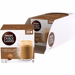 Nescafe Dolce Gusto Café Au Lait Coffee Pods (Pack of 3, Total 90 Capsules)