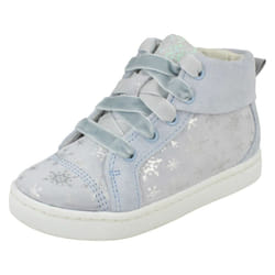Girls Clarks Disney Frozen Ankle Boots City Frost - F Fit - Blue, UK 2.5 Child