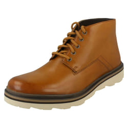 Mens Clarks Ankle Boots Frelan Mid - G Fit - Brown, UK 7.5