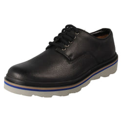 Mens Clarks Casual Shoes Frelan Edge - G Fit - Black, UK 8