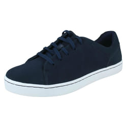 Mens Clarks Lace Up Deck Shoes Pickwell Sail - G Fit - Navy, UK 3