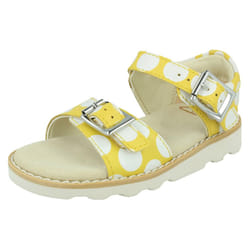 Girls Clarks Casual Summer Sandals Crown Bloom T - F Fit - Yellow, UK 12.5 Child
