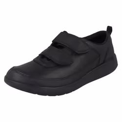Boys Clarks Hook & Loop School Shoes Scape Flare Y - G Fit - Black, UK 7.5 Child