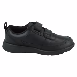 Boys Clarks Hook & Loop School Shoes Scape Flare K - H Fit - Black, UK 13 Child