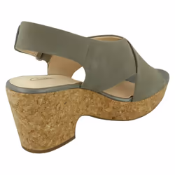 Ladies Clarks Slingback Wedge Sandals Maritsa Lara - Green, UK 7