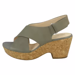 Ladies Clarks Slingback Wedge Sandals Maritsa Lara - Green, UK 8