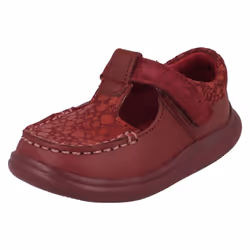 Girls Clarks Polka Dot Detailed T-Bar Shoes Cloud Rosa T - G Fit - Purple, UK 6.5 Infant