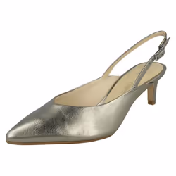 Ladies Clarks Heeled Court Shoes Laina Rae - D Fit - Stone, UK 4