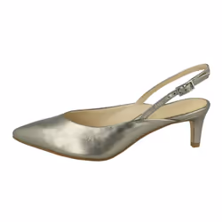 Ladies Clarks Heeled Court Shoes Laina Rae - D Fit - Stone, UK 4