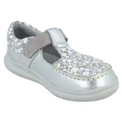 Girls Clarks Casual T-Bar Shoes Cloud Rosa - Silver, UK 6.5 Infant