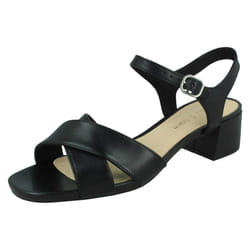 Ladies Clarks Casual Heeled Ankle Boots Sheer Flora - D Fit - Black, UK 4.5