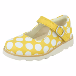 Girls Clarks Casual Shoes Crown Jump - G Fit - Yellow, UK 6.5 Infant