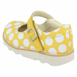 Girls Clarks Casual Shoes Crown Jump - G Fit - Yellow, UK 6.5 Infant