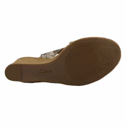 Ladies Clarks Wedged Sandals Lafley Lily - D Fit - Taupe, UK 7