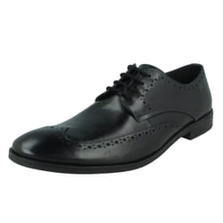 Mens Clarks Smart Lace Up Shoes Stanford Walk - G Fit - Black, UK 6