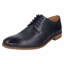 Mens Clarks Smart Lace Up Shoes Stanford Walk - G Fit - Navy, UK 7.5